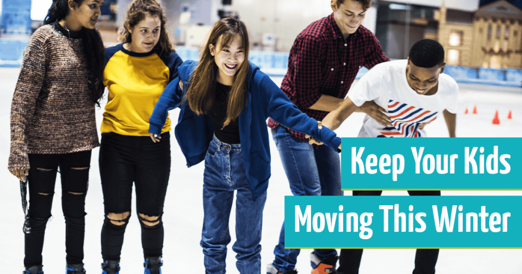 diverse teens ice skating